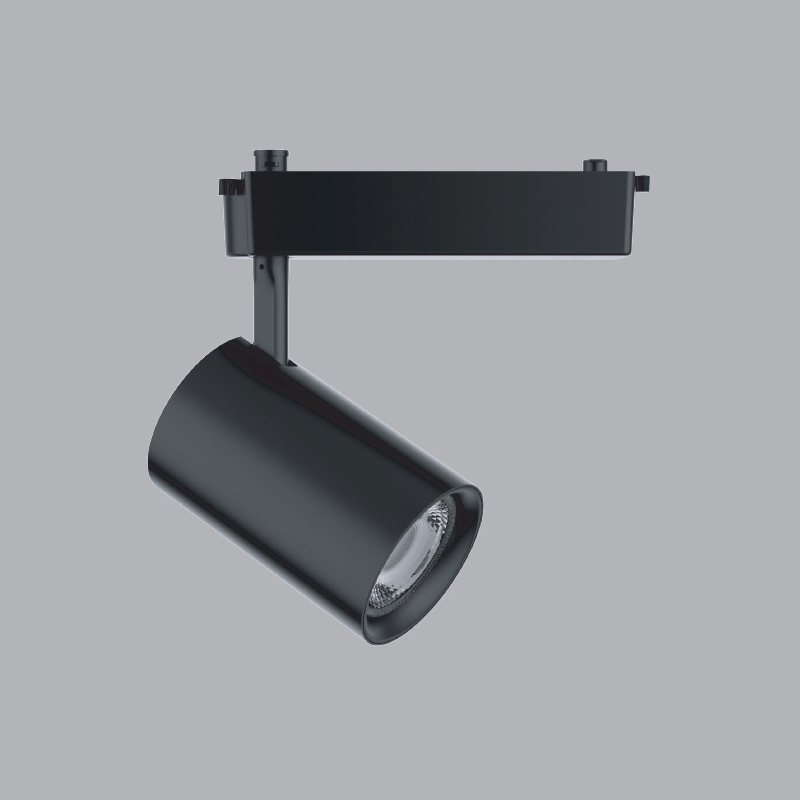 Đèn led chiếu điểm gắn thanh ray thân đen 20W MPE TSLB-20V, ánh sáng vàng, kích thước Ø60x173mm, đóng gói 1 cái/hộp, 40 cái/thùng