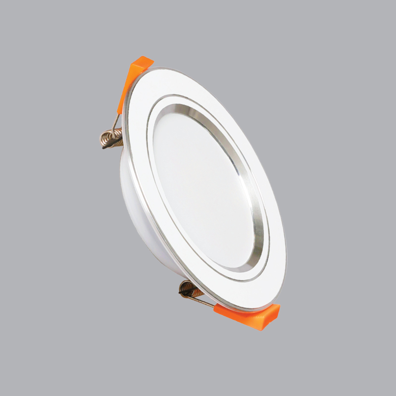 Đèn Led Downlight MPE 5W DLB-5T viền bạc, ánh sáng trắng, loại tròn âm trần