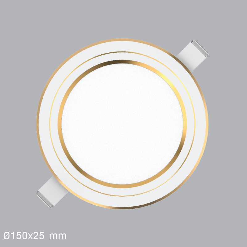 Đèn Led Panel âm trần tròn, viền vàng 12W MPE RPL-12S/3C/G -chế độ 3 màu